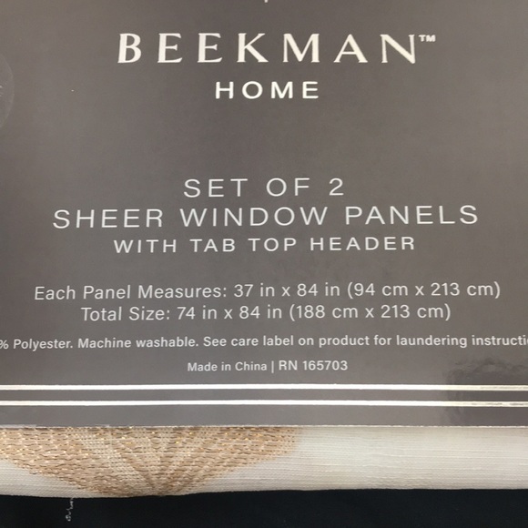 beekman home Accents Beekman Home Set Of 2 Sheet Window Panels With